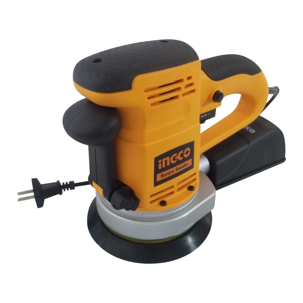 Máy chà nhám đĩa INGCO RS4501.2 công suất 450W, Tốc độ 4000-13000rpm, Đĩa 150mm - Kèm đế chà nhám PU 150mm Thinksafe