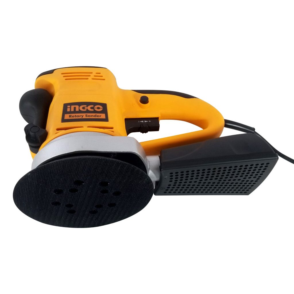 Máy chà nhám đĩa INGCO RS4501.2 công suất 450W, Tốc độ 4000-13000rpm, Đĩa 150mm - Kèm đế chà nhám PU 150mm Thinksafe