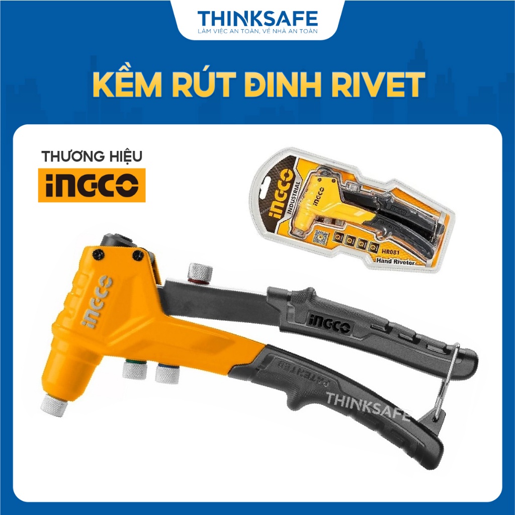 Kềm rút đinh rivet INGCO HR081 HR104 HR101 8-10-10,5 inch cho thép không gỉ, nhôm - Thinksafe
