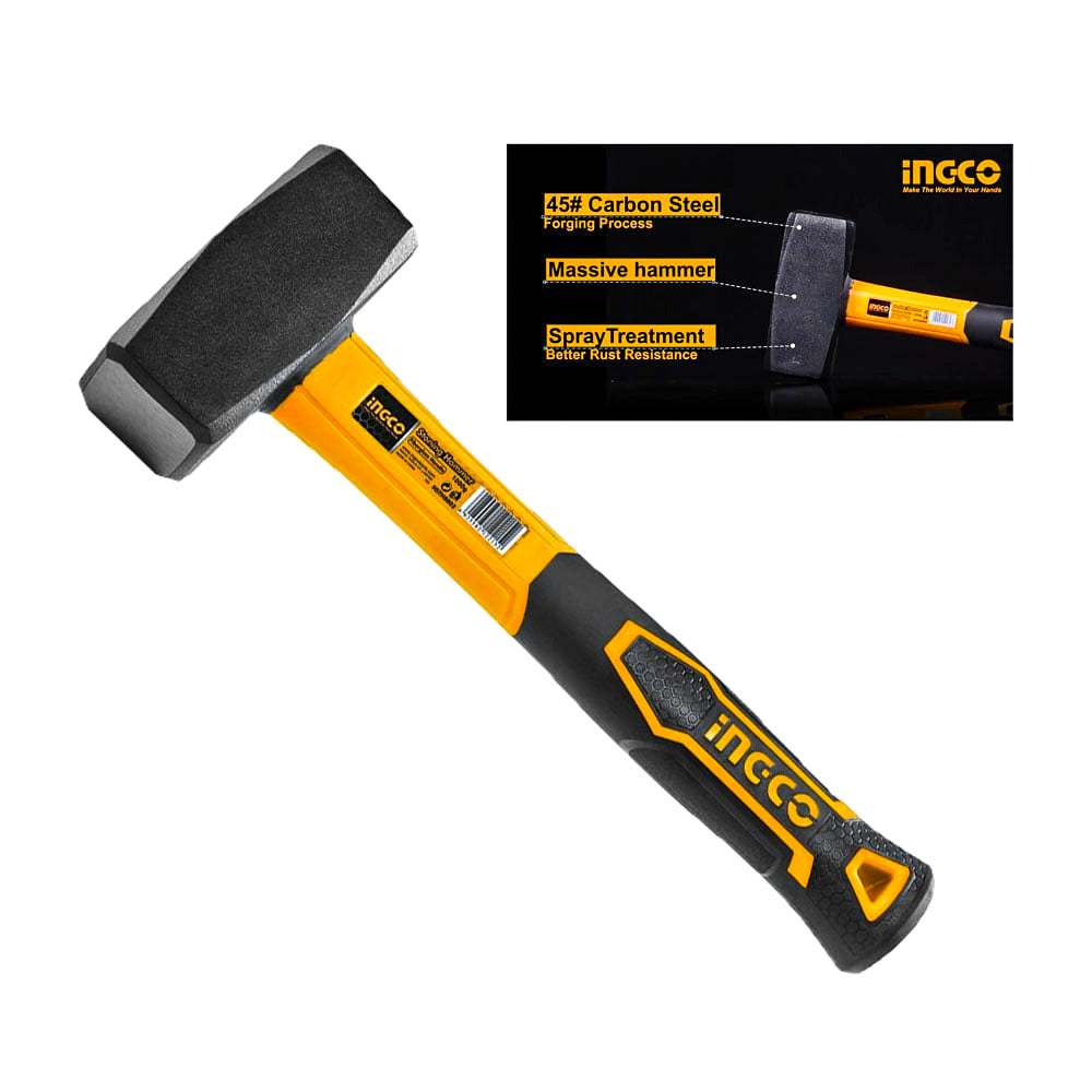 Búa tạ INGCO HSTH8802 chịu nhiệt, thép carbon 45# đầu nặng 1000 g - Thinksafe