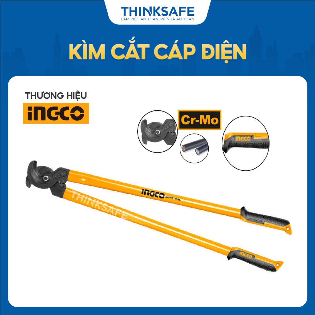 Kìm cắt cáp điện INGCO HCCB20124 - Size 24 inch - Đầu kềm thép Cr-Mo - Chịu nhiệt, cắt cạnh - Thinksafe