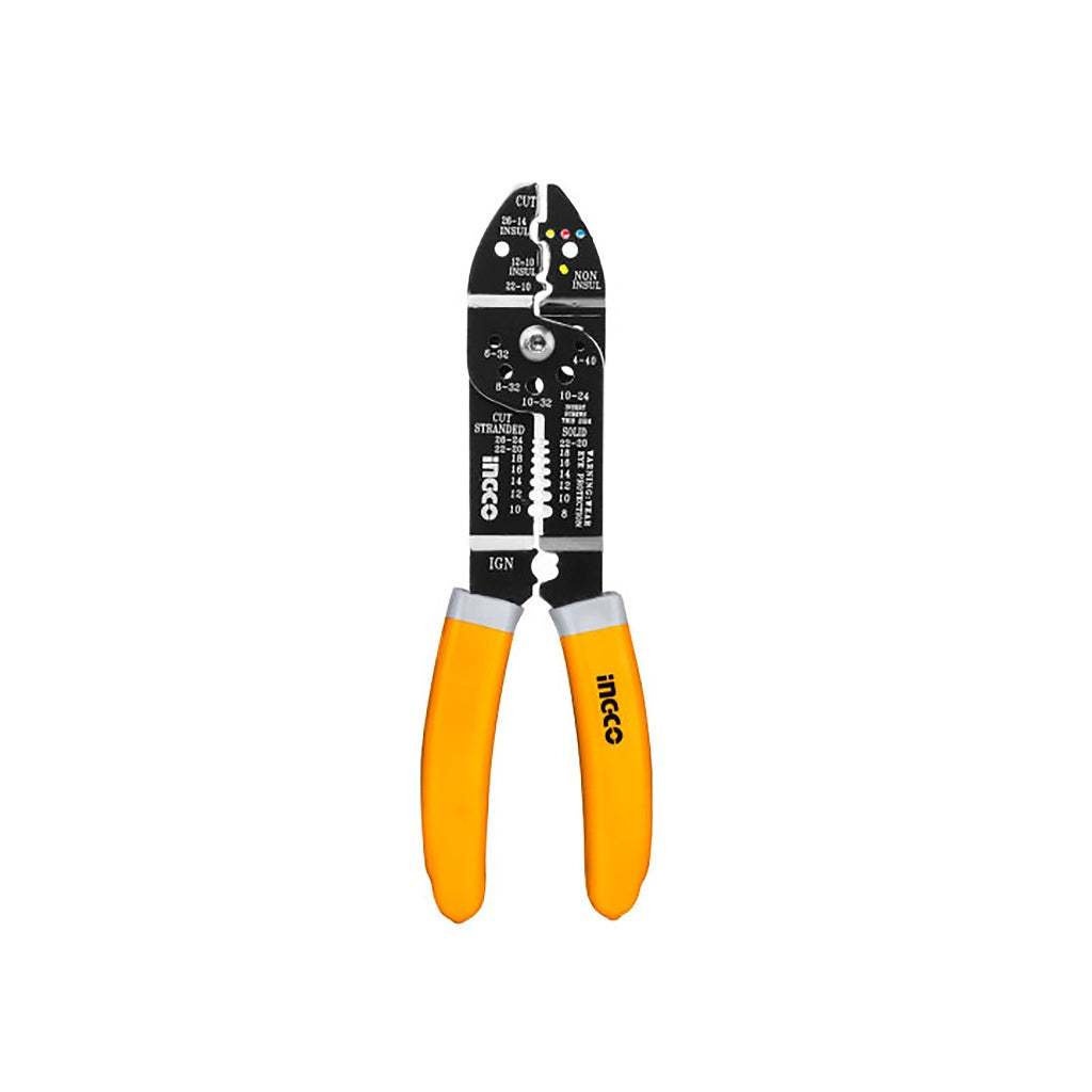Kìm tuốt dây điện đa năng 8.5 inch 10 inch INGCO HWSP851 Kích thước: 8.5 inch/215mm, với chức năng cắt, tuốt và đẩy dây