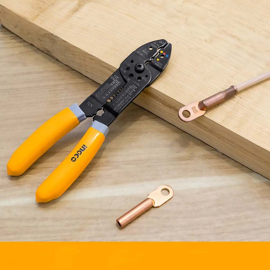 Kìm tuốt dây điện đa năng 8.5 inch 10 inch INGCO HWSP851 Kích thước: 8.5 inch/215mm, với chức năng cắt, tuốt và đẩy dây