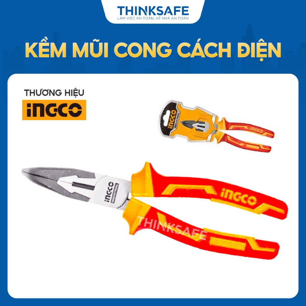 Kìm mũi cong cách điện INGCO HIBNP28208 8