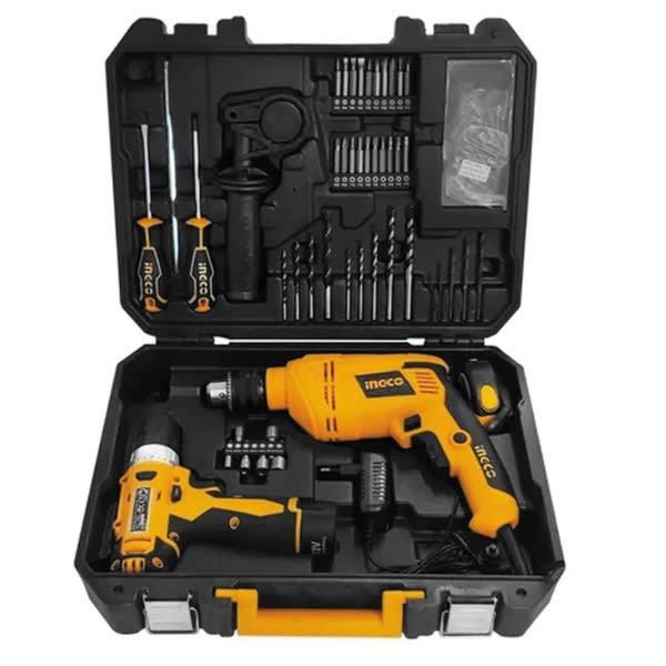 Bộ 108 món dụng cụ gia đình INGCO HKTHP11081 gồm Máy khoan pin, máy khoan  búa,