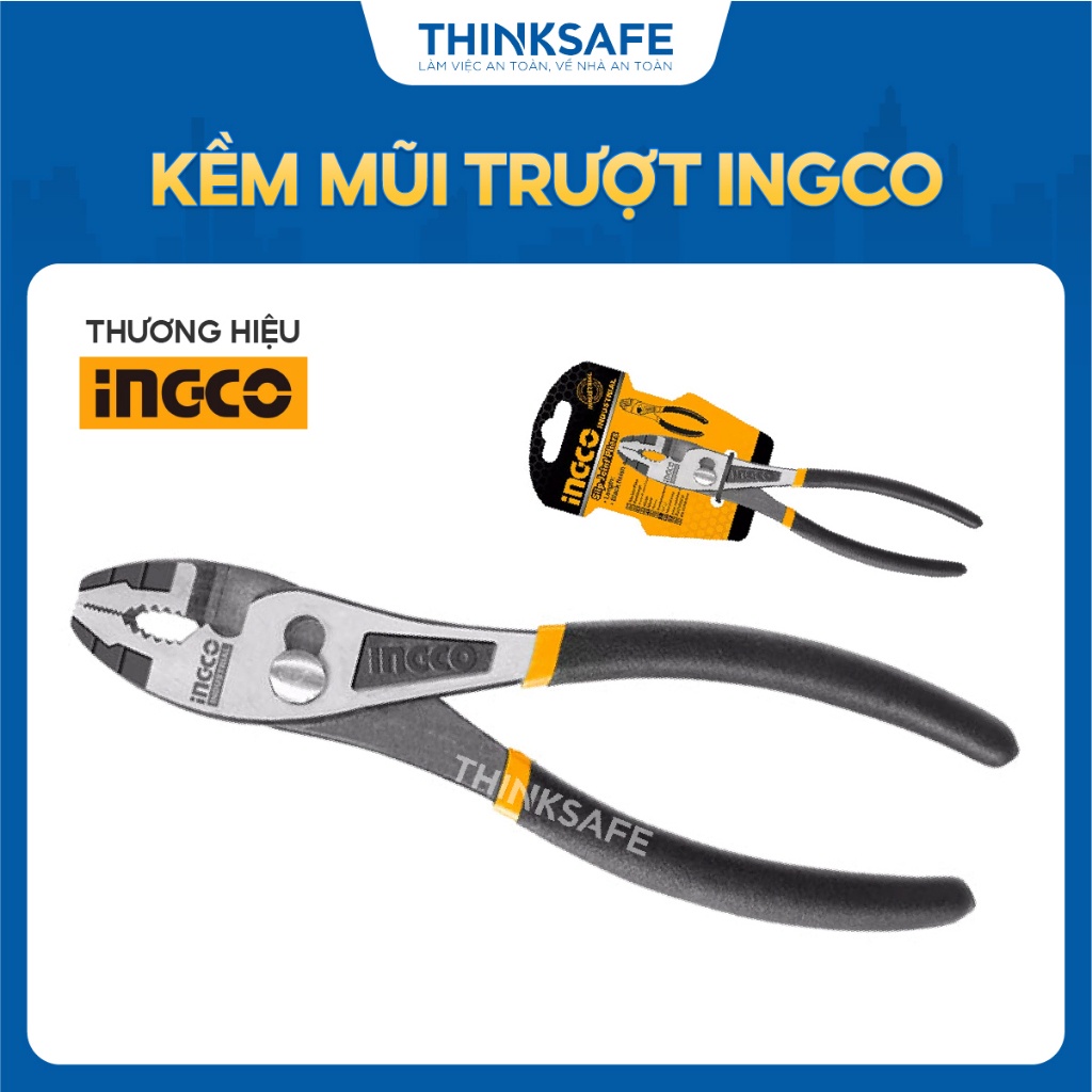 Kìm mũi trượt INGCO HSPJP02160 6-10 inch Đen bóng - Thinksafe