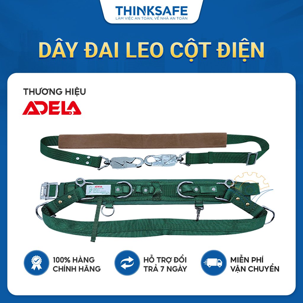 Dây đai an toàn quàng trụ điện lực ADELA trang bị thợ điện leo trụ - THINKSAFE