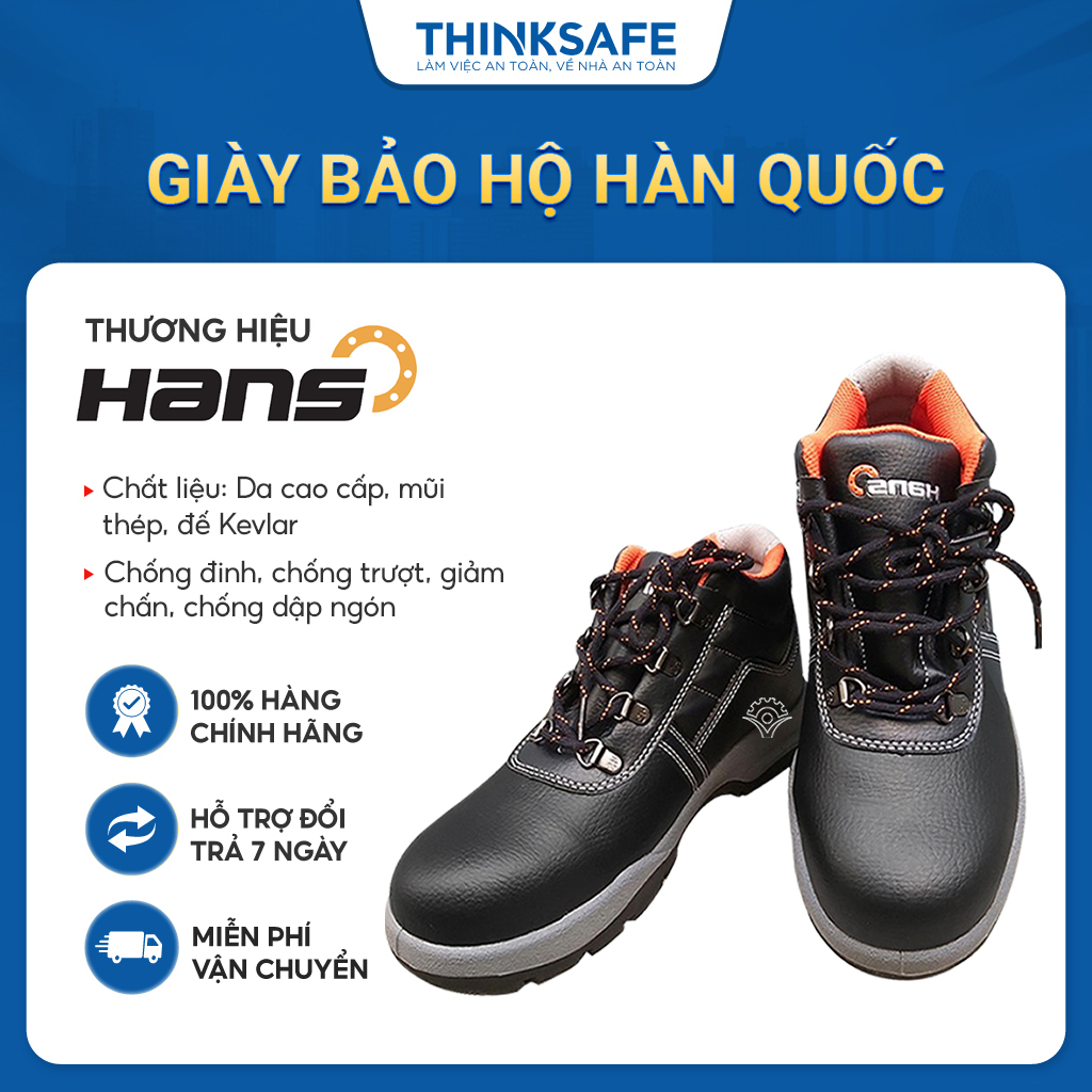 Giày bảo hộ hàn quốc Hans HS55 chống nước, chống đinh, va đập, trơn trượt Giày công trình, nhà máy cao cấp - THINKSAFE