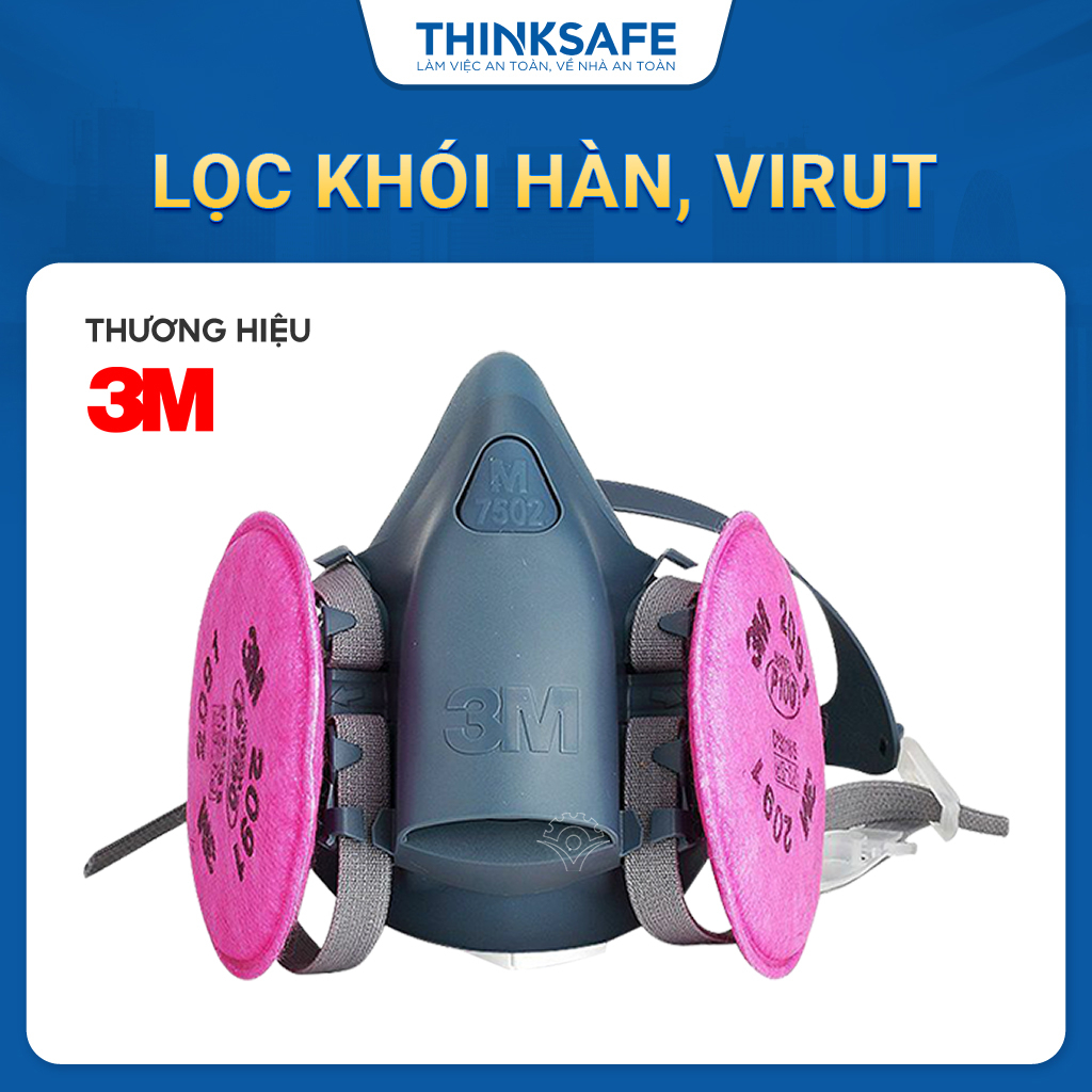 Bộ Mặt Nạ Phòng Độc 3M 7502 Kết Hợp Phin 3M 2091