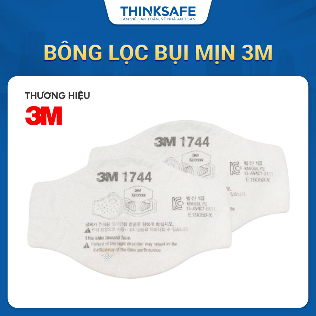 Tấm bông lọc bụi hóa chất 3M 1744 lọc bụi mịn, khói hàn hơi độc và phòng dịch, chính hãng 3M -