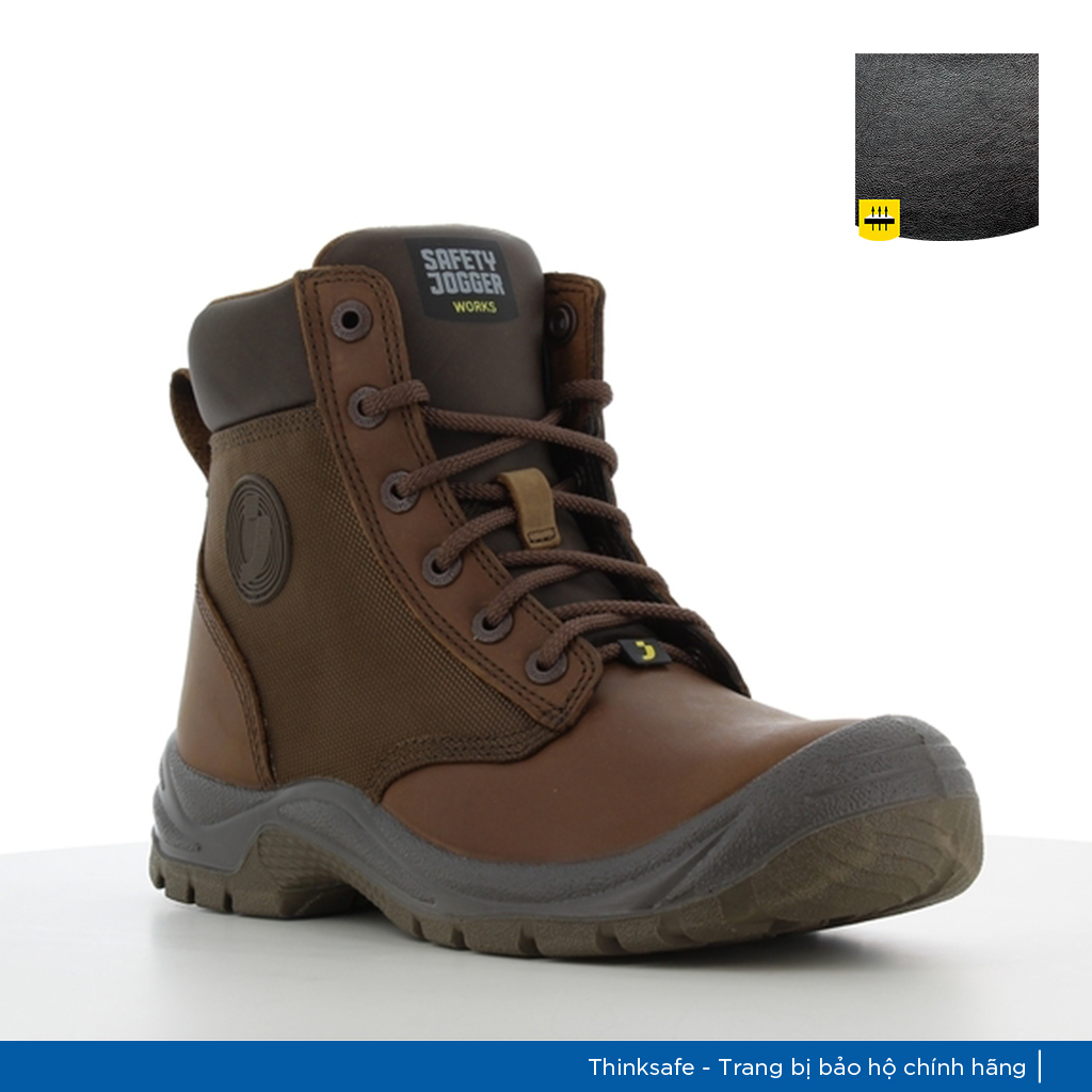 Giày bảo hộ Jogger nam Sahara da ngựa chống nước chống đinh trơn trượt va đập Giày jogger chính hãng - THINKSAFE