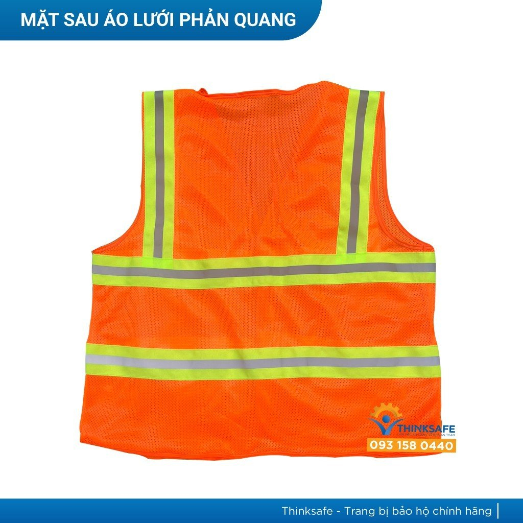 Áo phản quang vải lưới vải thoáng mát, mỏng nhẹ chuyên dùng cho công nghiệp, nhận may, in ấn theo yêu cầu - THINKSAFE