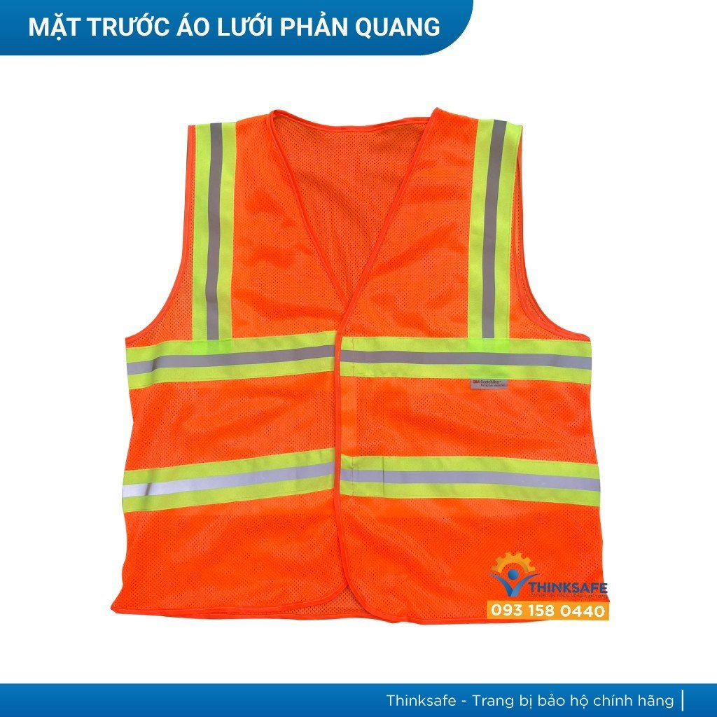 Áo phản quang vải lưới vải thoáng mát, mỏng nhẹ chuyên dùng cho công nghiệp, nhận may, in ấn theo yêu cầu - THINKSAFE