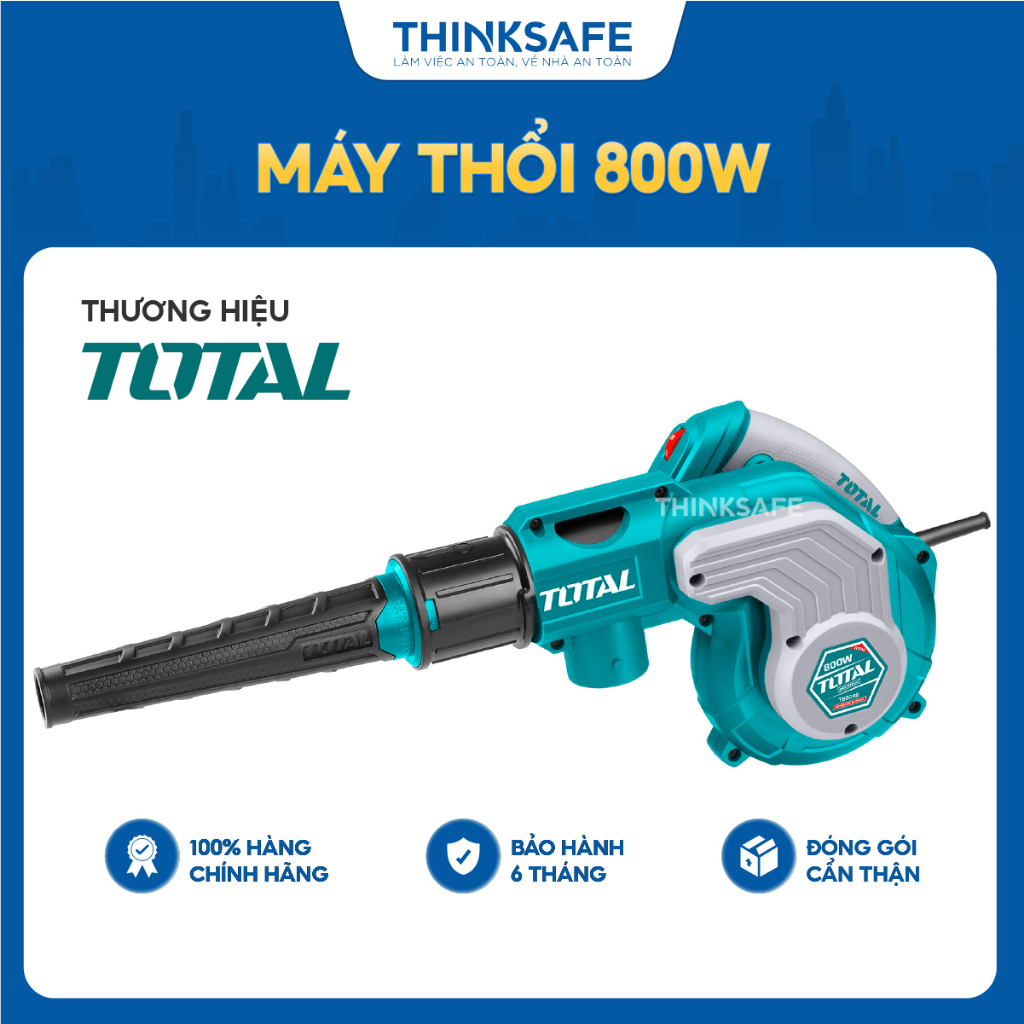 Máy thổi hút bụi Total TB2086 công suất 800W tốc độ thay đổi tặng kèm 1 túi chứa bụi 1 ống và 2 vòi hút bụi - Thinksafe