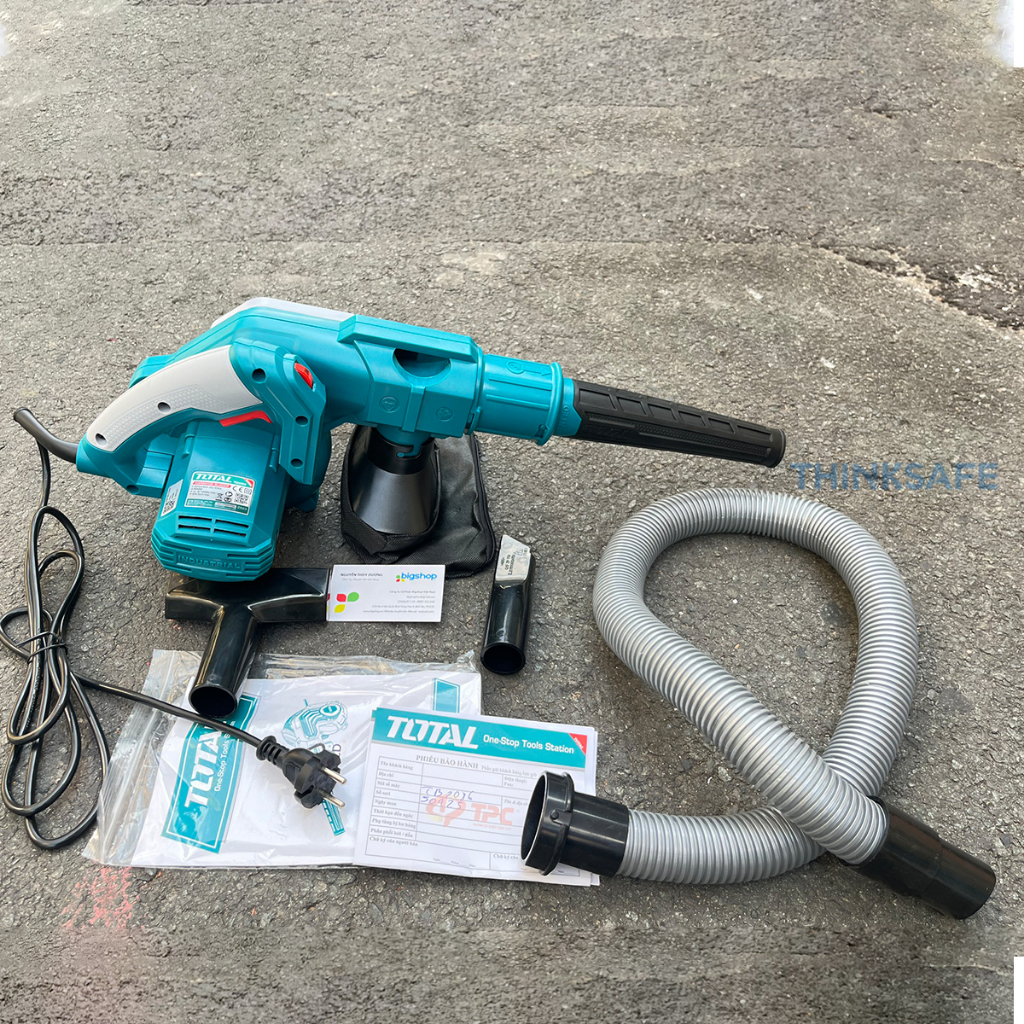 Máy thổi hút bụi Total TB2086 công suất 800W tốc độ thay đổi tặng kèm 1 túi chứa bụi 1 ống và 2 vòi hút bụi - Thinksafe