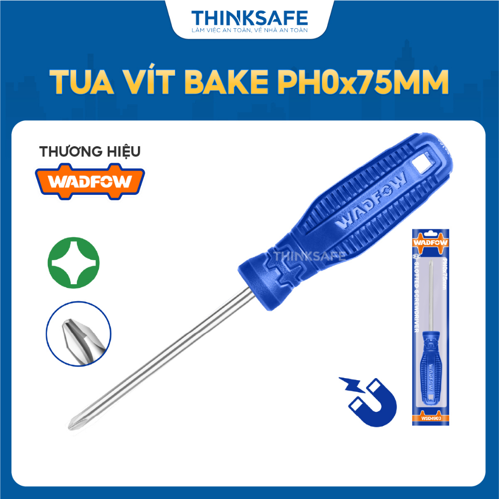 Tua vít bake PH0x75mm WADFOW WSD4903