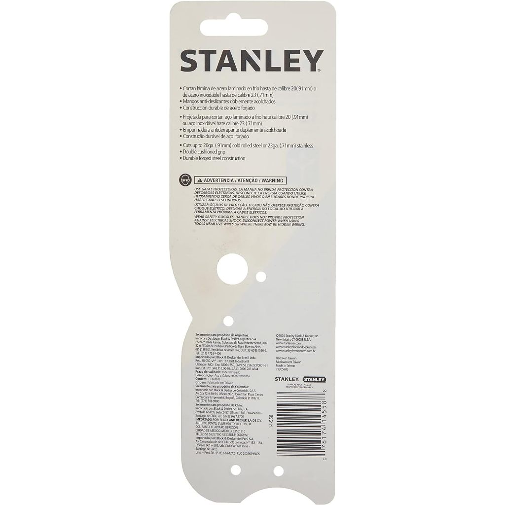 Kéo cắt tôn maxsteel Stanley 14-556,14-558 kích thước 255mm và 300mm, khả năng cắt tôn, kẽm, đồng, inox - Thinksafe