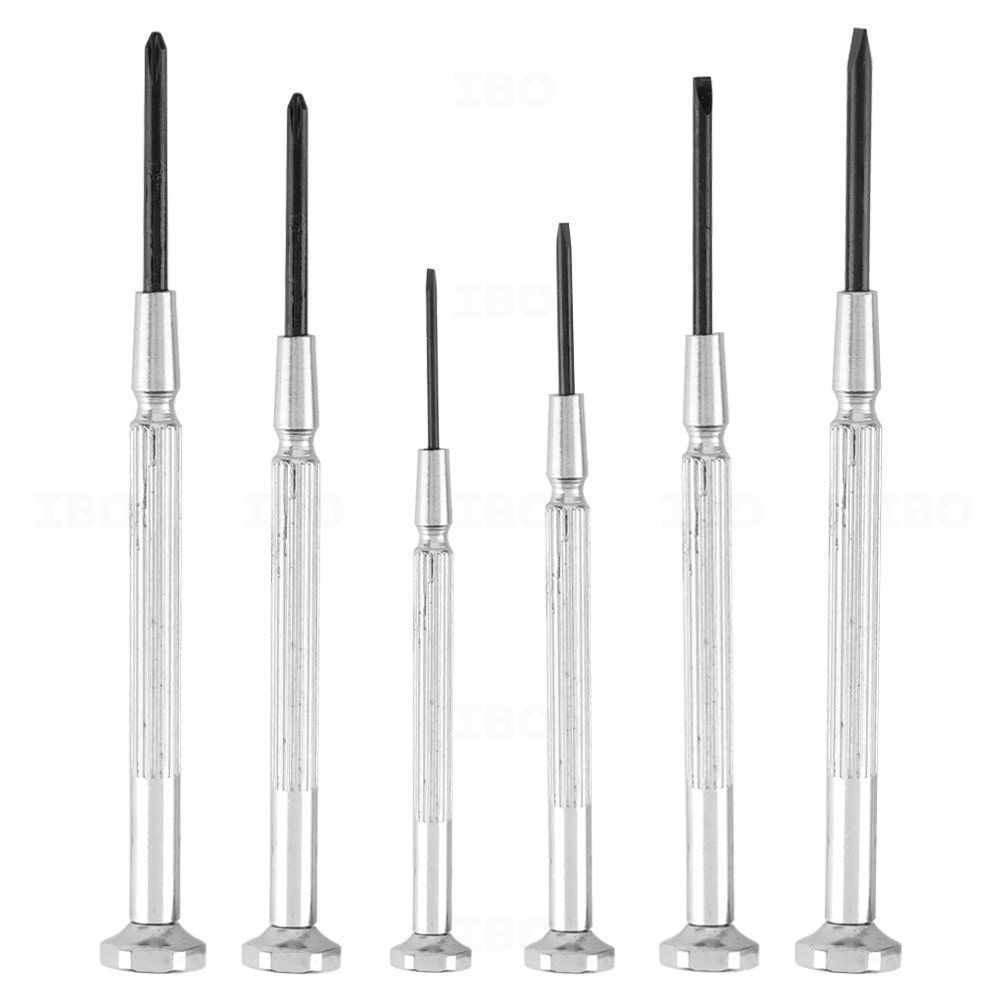 Bộ tua vít điện tử đầu nhỏ Stanley 66-039 gồm 6 cây cán sắt, với nhiều loại đầu vít sửa điện thoại, máy tính, chính h