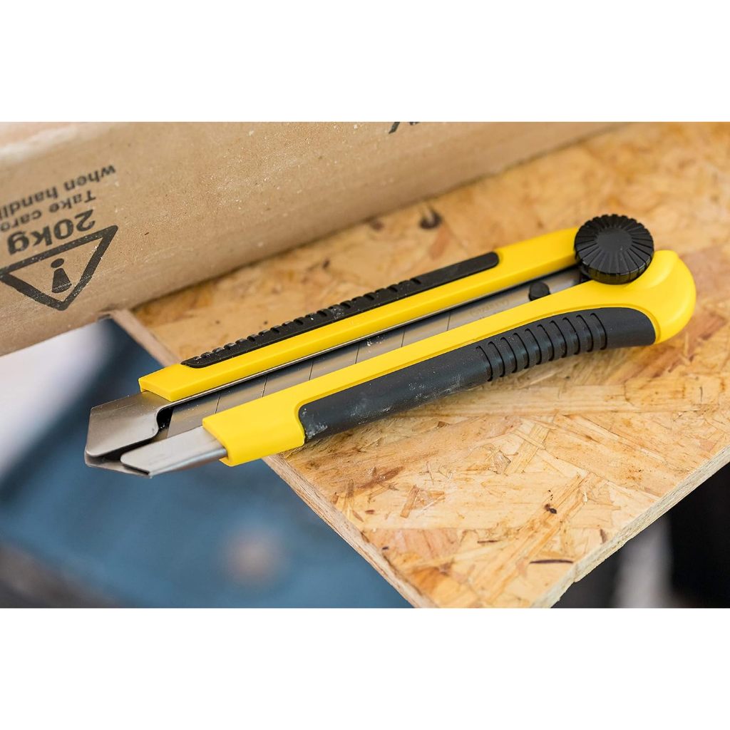 Dao rọc cáp cán vàng 25mm Stanley 10-425 thép không gỉ tay cầm nhựa ABS Lưỡi cắt - Thinksafe