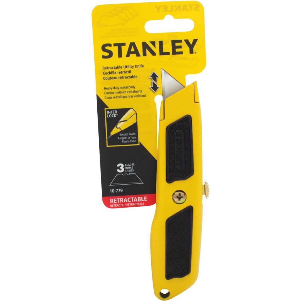 Dao rọc cáp Stanley 10-779 (cán nhôm màu vàng) 150mm tay cầm nhựa ABS Dao trổ - Thinksafe