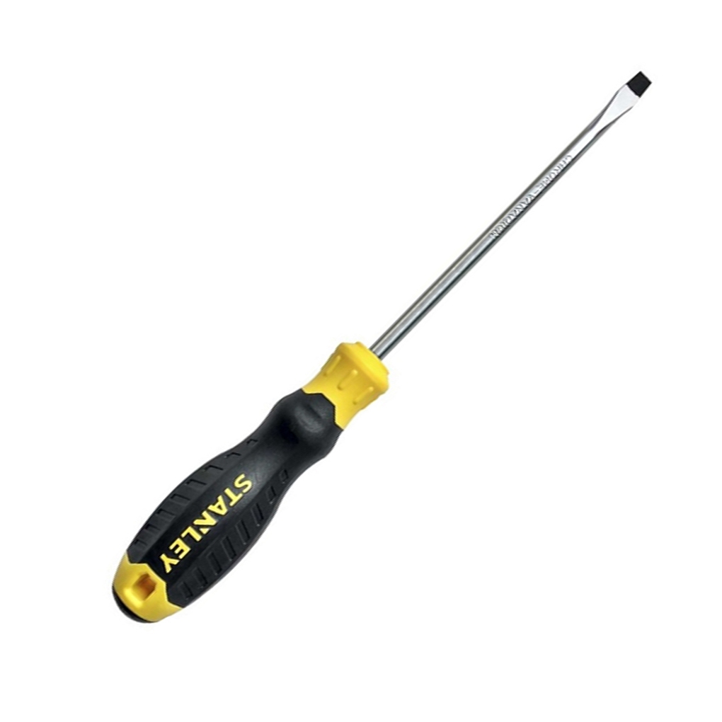 Tua vít dẹp Stanley đường kính 3mm, 5mm, 6.5mm, 8mm tô vít điện có từ tính, tay cầm chống trơn trượt để vặn, siết đai ốc