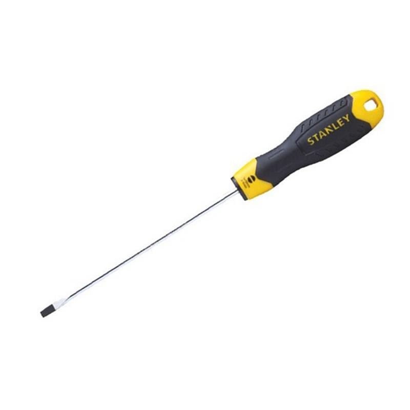 Tua vít dẹp Stanley đường kính 3mm, 5mm, 6.5mm, 8mm tô vít điện có từ tính, tay cầm chống trơn trượt để vặn, siết đai ốc