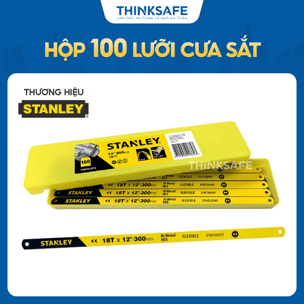 Lưỡi cưa sắt Stanley 20-297 cao cấp, hợp kim thép carbon siêu chắc, không cong vênh, bền bỉ - Thinksafe