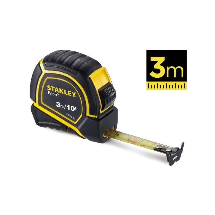Thước cuộn 3 mét Stanley 36-193 thước kéo dài 3mx16mm thép chống rỉ, vỏ nhựa cao cấp - Thinksafe