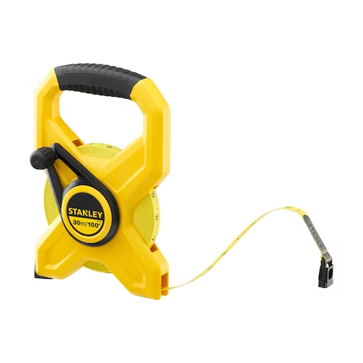 Thước dây cuộn sợi thủy tinh Stanley 34-791 dài 60m không bị co dãn, chất liệu cao cấp, hộp nhựa chống va đập - Thinnksa