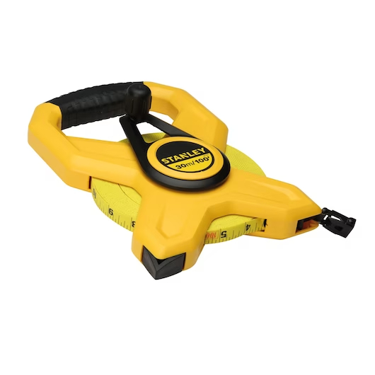 Thước dây cuộn sợi thủy tinh Stanley 34-791 dài 60m không bị co dãn, chất liệu cao cấp, hộp nhựa chống va đập - Thinnksa