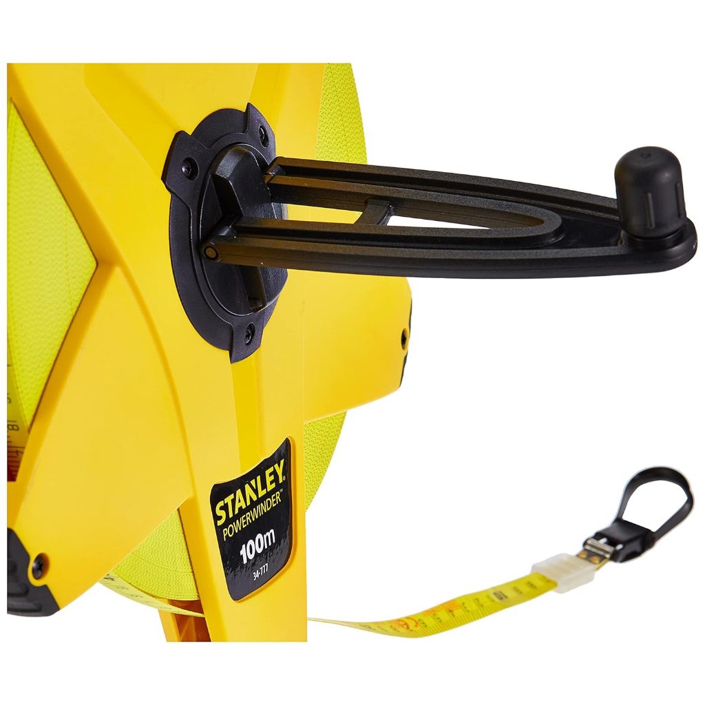 Thước dây cuộn sợi thủy tinh Stanley 34-777 dài 100m không bị co dãn, chất liệu cao cấp, hộp nhựa chống va đập - Thinnks