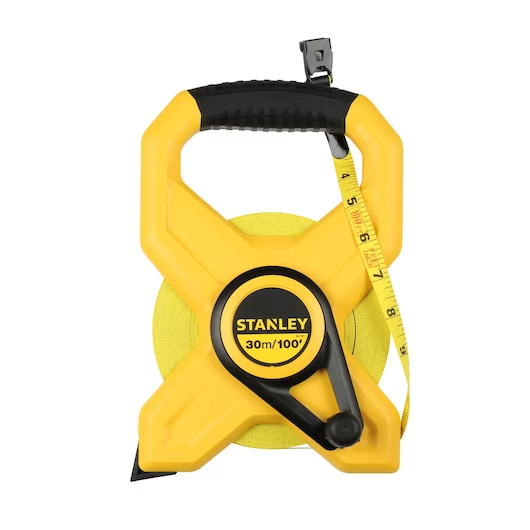 Thước dây cuộn sợi thủy tinh Stanley 34-791 dài 60m không bị co dãn, chất liệu cao cấp, hộp nhựa chống va đập - Thinnksa