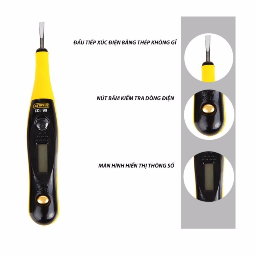 Bút thử điện điện tử Stanley 66-133 đo dòng điện điện, màn hình điện tử, thiết kế nhỏ gọn, an toàn và bền bỉ - Thinksafe