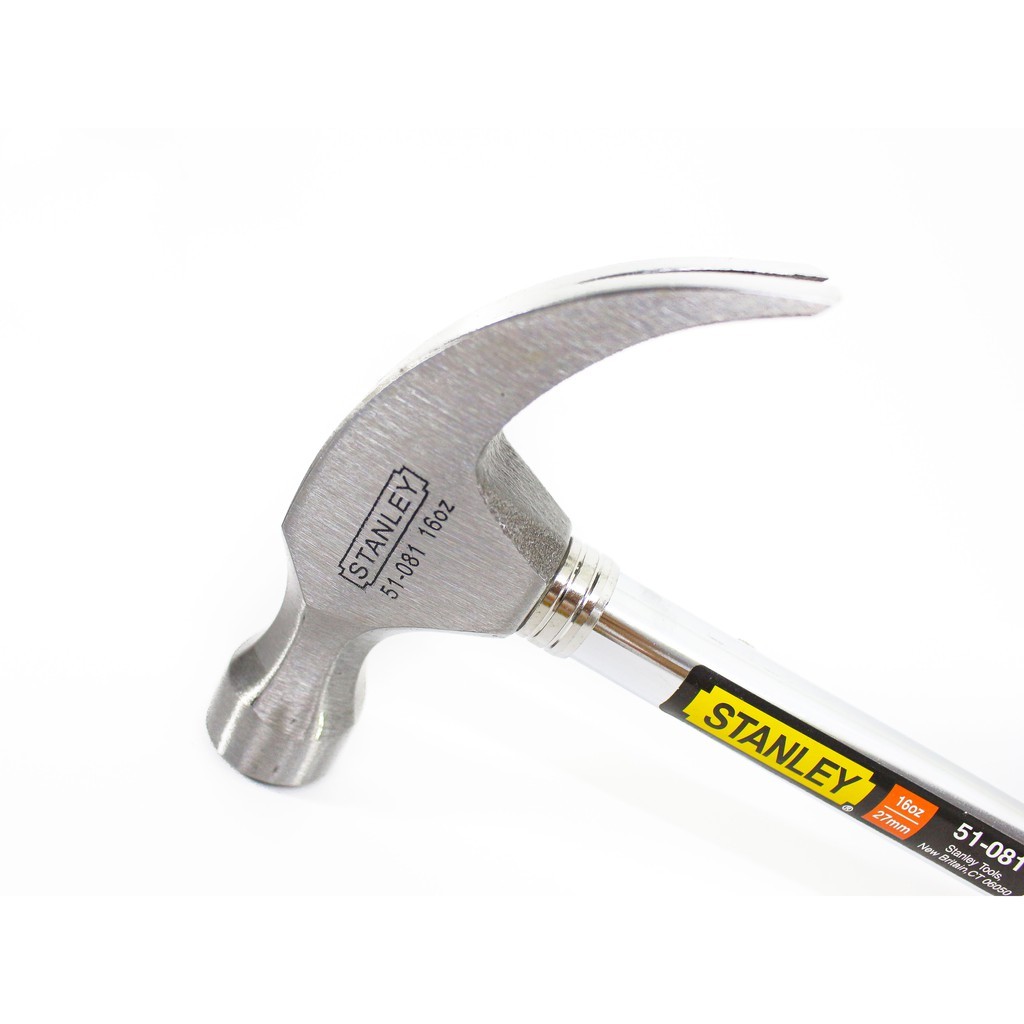 Búa nhổ đinh cán sắt Stanley 51-082, 51-081 đầu búa làm từ thép cao cấp không gỉ, cán bọc cao su chống trơn trượt