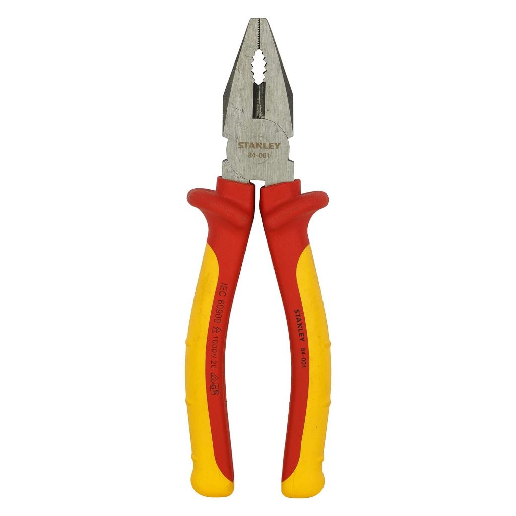 Bộ kìm điện Stanley 84-011 3 chi tiết gồm kìm răng, kìm cắt, kìm mỏ nhọn cách điện 1000V dùng để bấm cắt tuốt dây điện