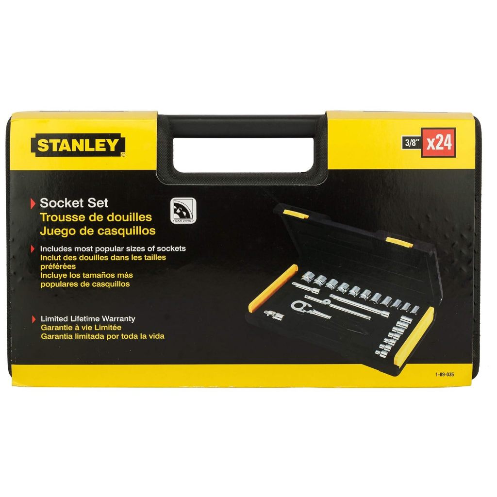 Bộ khẩu Stanley 89-035 gồm 24 chi tiết có 6 canh, chuẩn 3/8 inch, chống rỉ, cứng cáp - Thinksafe