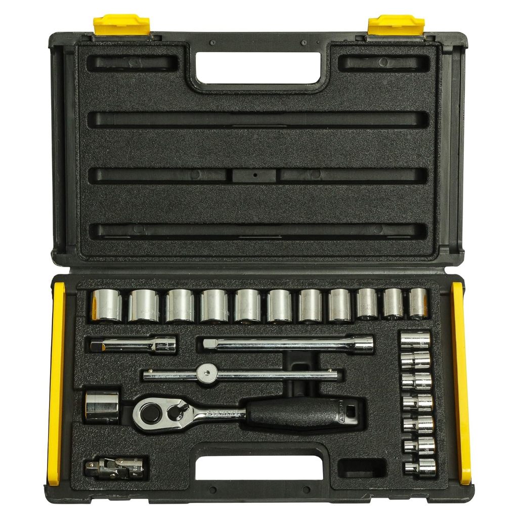 Bộ khẩu Stanley 89-035 gồm 24 chi tiết có 6 canh, chuẩn 3/8 inch, chống rỉ, cứng cáp - Thinksafe
