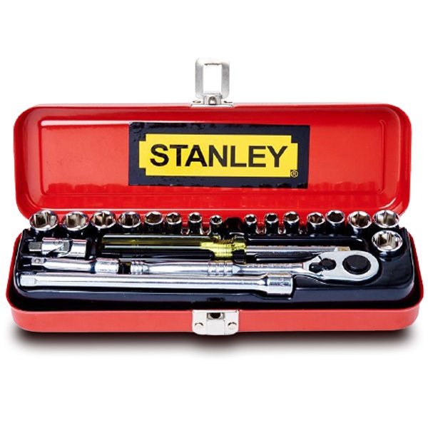 Bộ khẩu đầu tuýp 1/4 inch Stanley 89-507 có 21 chi tiết hợp kim thép CRV chắc chắn, chống rỉ vặn bulong máy móc - Think