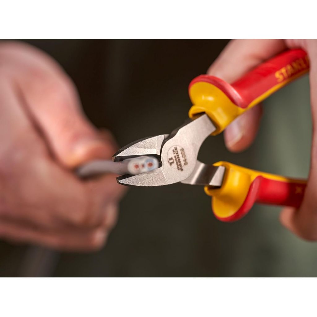 Kìm cắt dây điện Stanley  6inch và 8inch cách điện VDE 1000V, thép hợp kim cứng, chịu nhiệt tốt, chống gỉ sét và bền