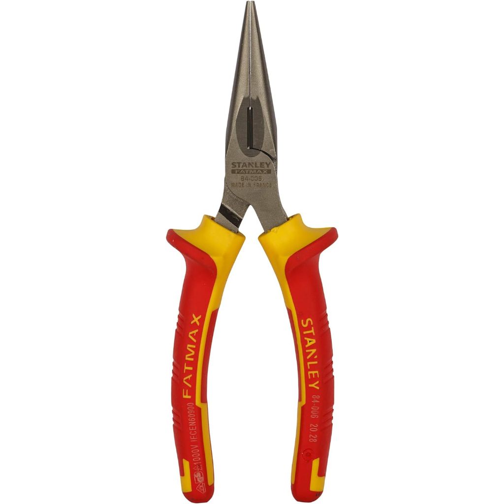 Kìm mỏ nhọn Stanley 6 và 8 inch VDE 1000V tay cầm bọc nhựa cách điện 1000V, chất liệu thép hợp kim cao cấp - Thinksafe