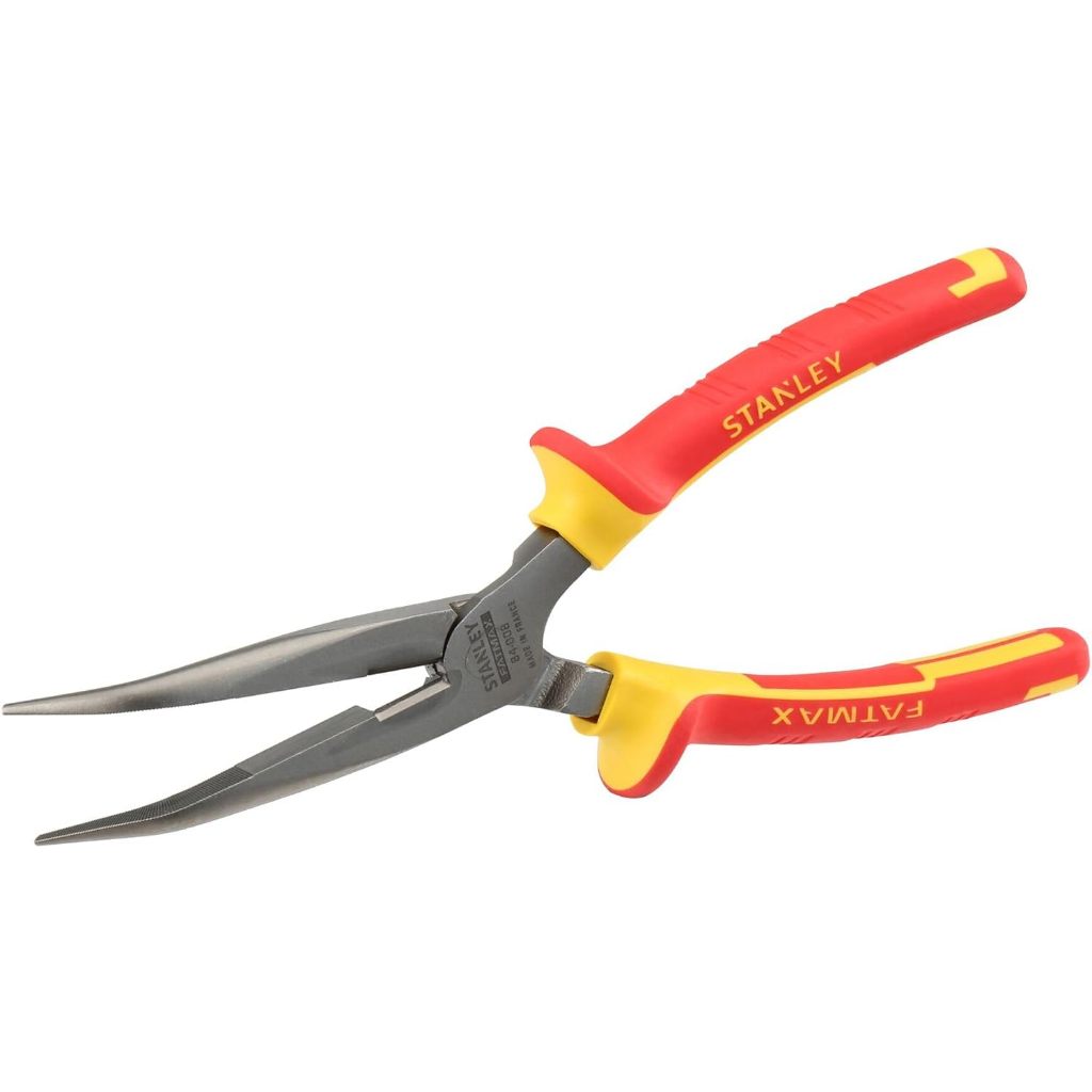 Kìm mỏ nhọn cong cách điện Stanley 84-008 8inch 200mm cách điện 1000V tiêu chuẩn VDE, hợp kim không gỉ, bền - Thinksàe