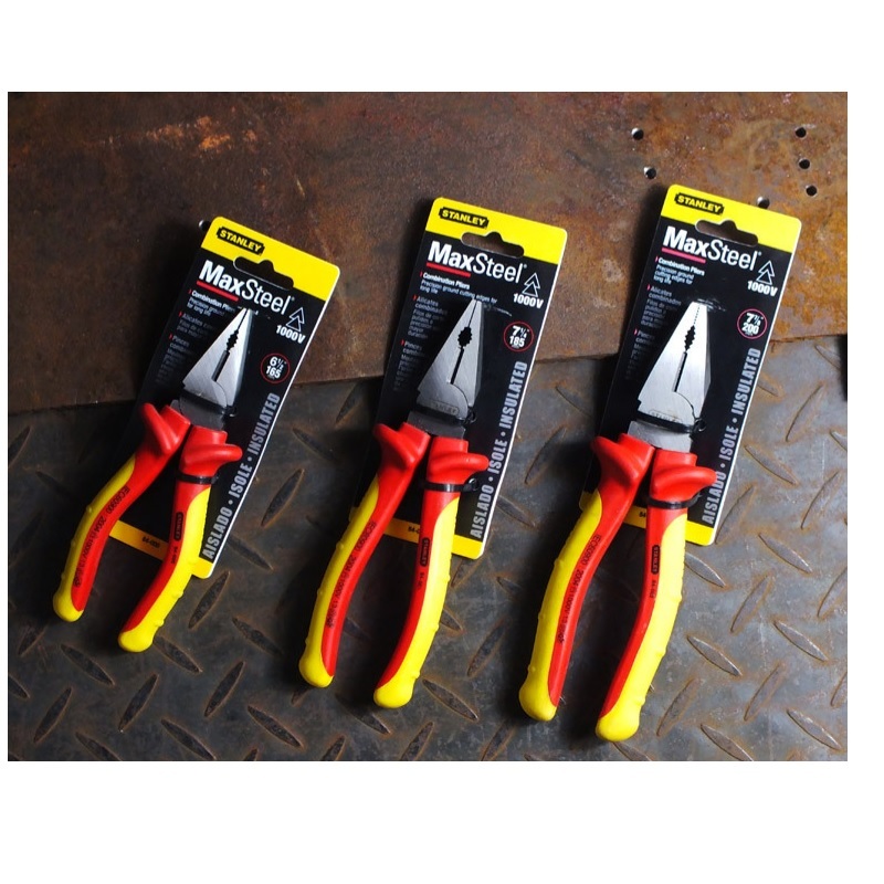 Kìm cách điện Stanley 84-000 1000V, thép hợp kim cao cấp xử lý nhiệt độ cao, dài 160 - 200mm - Thinksafe
