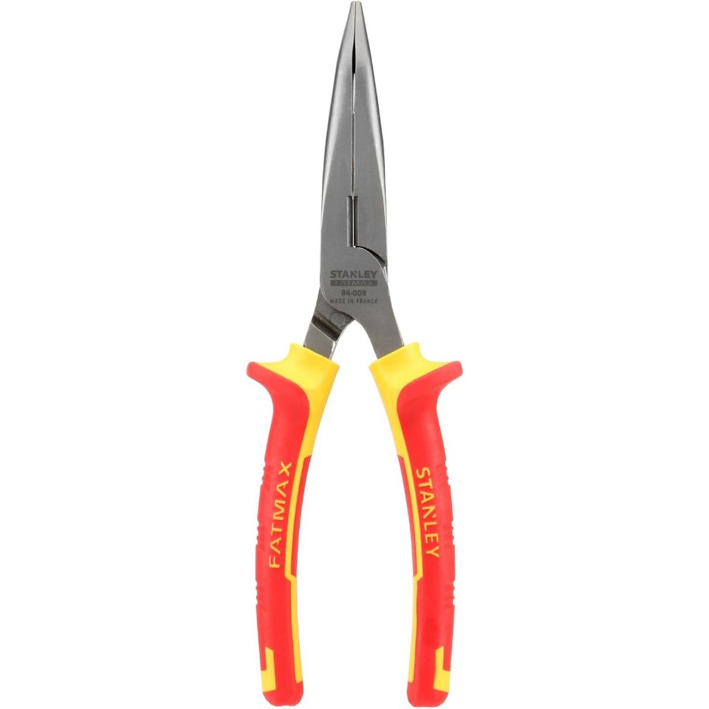 Kìm mỏ nhọn cong cách điện Stanley 84-008 8inch 200mm cách điện 1000V tiêu chuẩn VDE, hợp kim không gỉ, bền - Thinksàe
