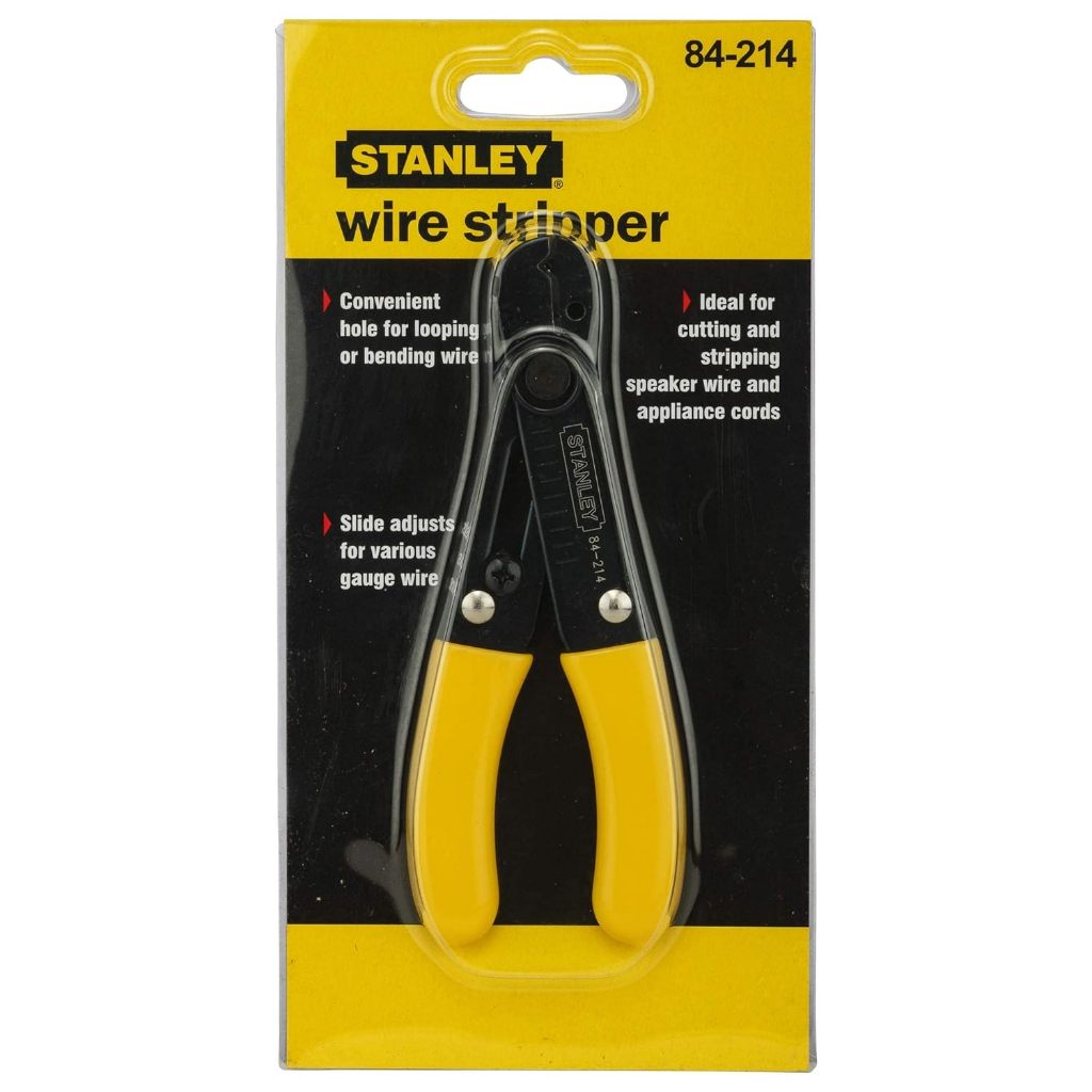 Kìm tuốt dây điện Stanley 84-214-22 130mm, cắt và tuốt từ 10 đến 20 loại dây, cán bọc nhựa Kềm tuốt dây - Thinksafe