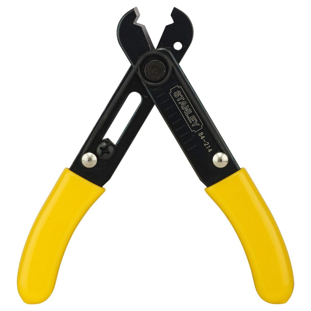 Kìm tuốt dây điện Stanley 84-214-22 130mm, cắt và tuốt từ 10 đến 20 loại dây, cán bọc nhựa Kềm tuốt dây - Thinksafe