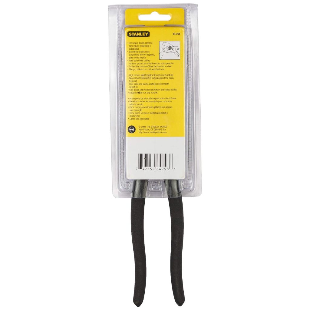 Kìm cắt cáp Stanley 84-258 10 inch (25cm), đường kính cắt 60mm², tay cầm bọc nhựa mềm Kìm cắt cáp điện - Thinksafe