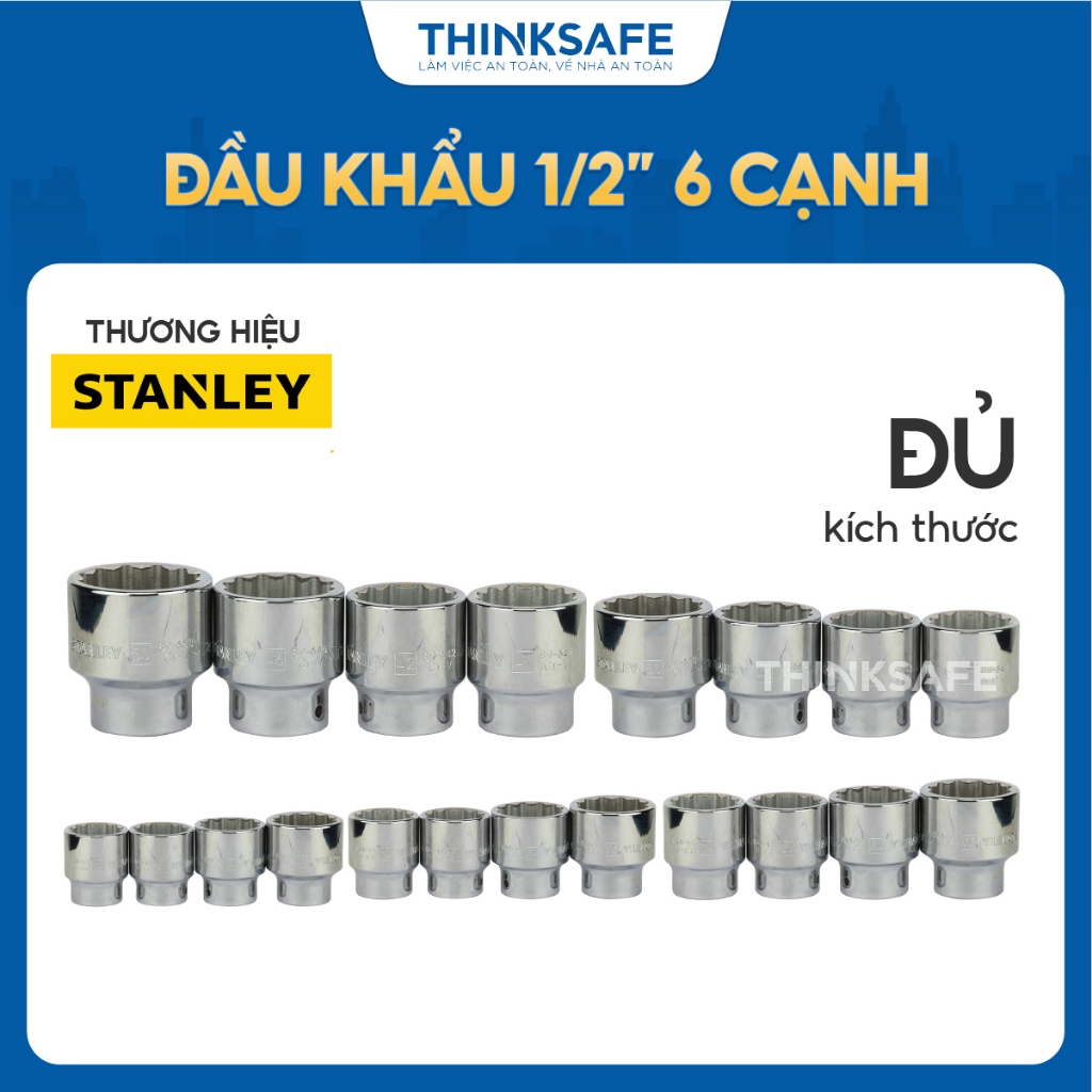 Đầu khẩu 1/2 inch 6 cạnh Stanley đủ kích thước TANLEY-72