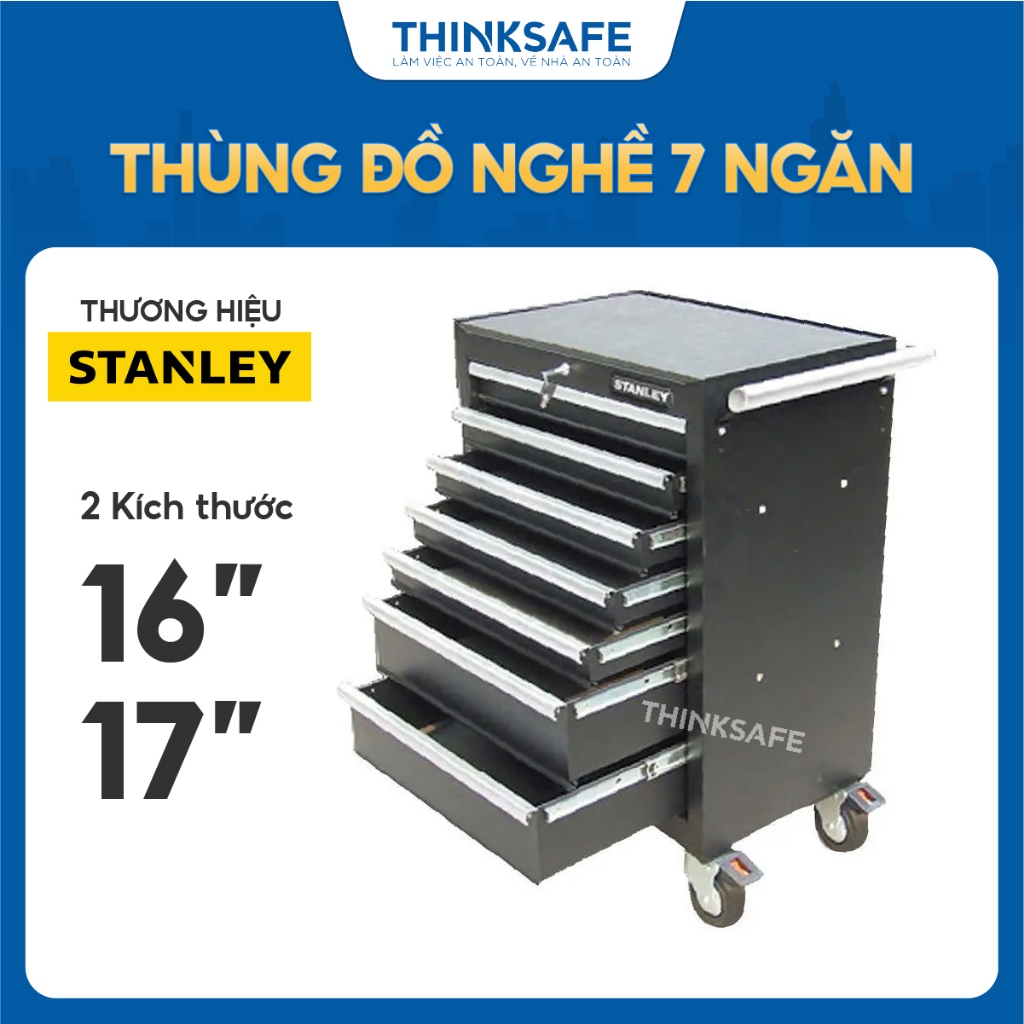 Tủ đồ nghề Stanley 93-547 gồm 7 ngăn kéo, có bánh xe, chất liệu thép Crv, chịu được tải trọng cao Kệ đựng đồ nghề - Thin