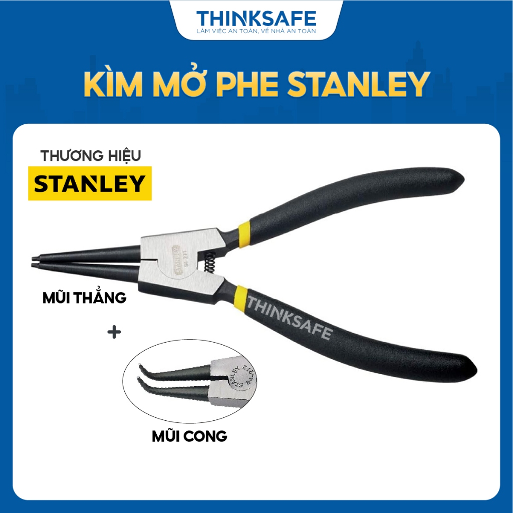 Kìm mở phe ngoài Stanley mũi cong và mũi thẳng, kích thước 7 inch (175mm), dùng để mở phanh ngoài Kìm mở phanh