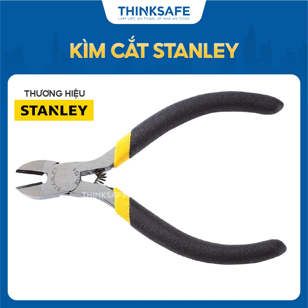 Kìm cắt Stanley 84-124 (102mm) và 84-105 (150mm) chất liệu thép, tay cầm bọc nhựa Kềm cắt chân linh kiện - Thinksafe